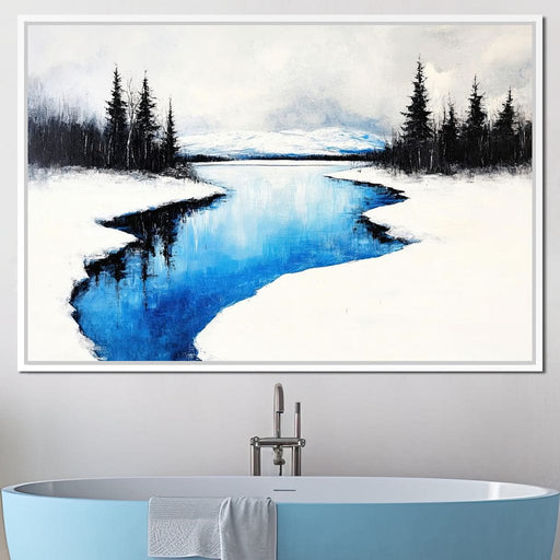 Winter Tranquility by the Lake Canvas Print