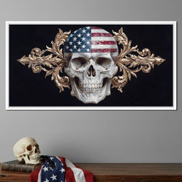Patriotic Skull Baroque Fusion - NicheCanvas