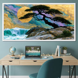Gilded Solstice Above The Rushing Tide - NicheCanvas