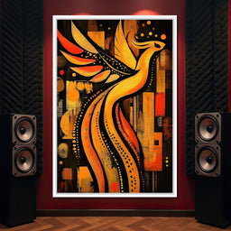 Phoenix in Golden Auras - NicheCanvas