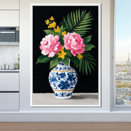 Floral Elegance in Blooming Vase - NicheCanvas