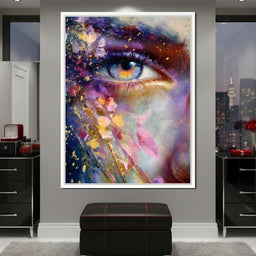 Cosmic Eye Gold Splatter - NicheCanvas