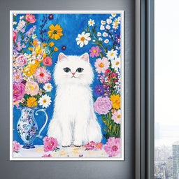 Floral Harmony Kitty - NicheCanvas