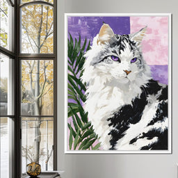 Majestic Violet Eyed Feline - NicheCanvas