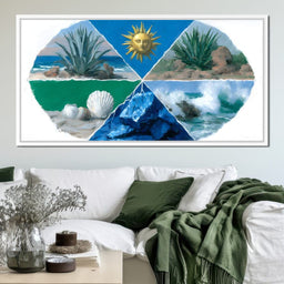 Radiant Coastal Element Wheel - NicheCanvas