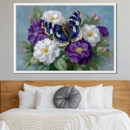 Sapphire Butterfly Bouquet - NicheCanvas