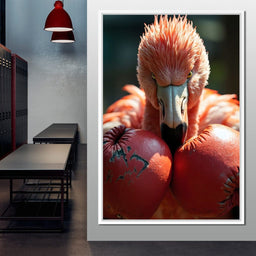 Flamingo Pugilist - NicheCanvas