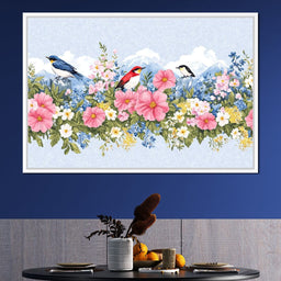 Birds Among Blossoming Peaks - NicheCanvas