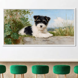 Terrier Tranquility in Bloom - NicheCanvas