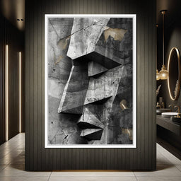 Monochrome Geometric Echoes - NicheCanvas