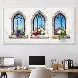 Floral Elegance Through Arches - NicheCanvas