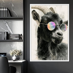 Stray Goat With A Painted Perspective - NicheCanvas