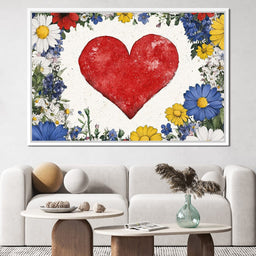 Floral Heart Harmony - NicheCanvas