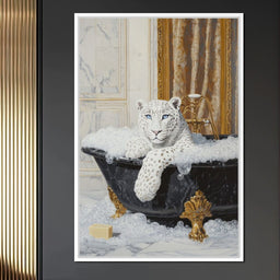 Majestic Snow Leopard Soak in Luxury - NicheCanvas