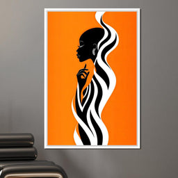 Ebony Flow on Tangerine Dreams - TooplesArt - NicheCanvas