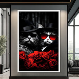Feline Noir Enigma Roses - NicheCanvas