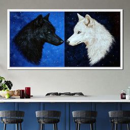 Celestial Wolves Starlit Encounter - NicheCanvas
