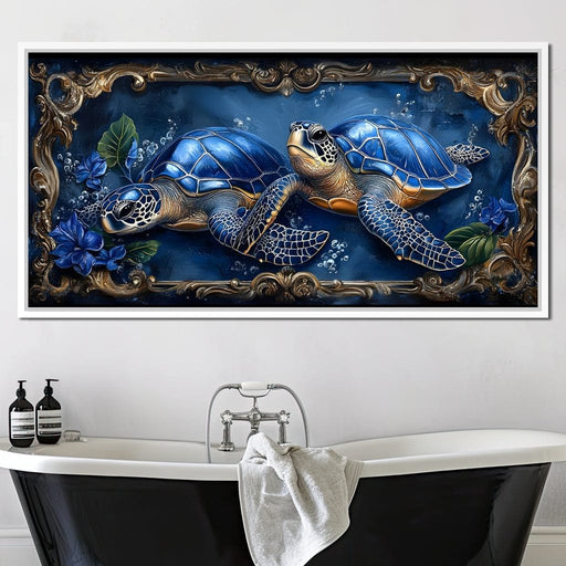 Oceanic Serenity Turtles Canvas Print