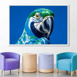 Parrot Portrait Vibrant View - NicheCanvas