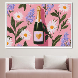 Champagne Hearts And Daisies - NicheCanvas