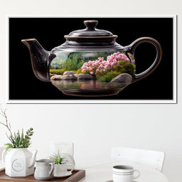 Zen Teapot Garden Reflection - NicheCanvas