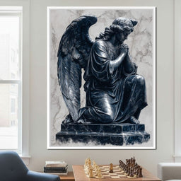 Midnight Marble Angel Prayer - NicheCanvas