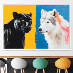 Panther And Wolf Color Clash - NicheCanvas