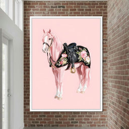 Blush Pony Floral Saddle - NicheCanvas