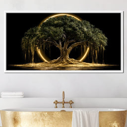 Ancient Tree Upon The Hollow Moon - NicheCanvas