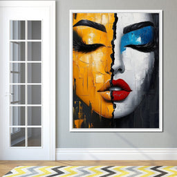 Dual Tones Modern Portrait Face - NicheCanvas