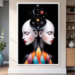 Twins of the Celestial Mind - TooplesArt - NicheCanvas