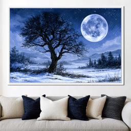 Midnight Frost Under The Lunar Glow - NicheCanvas