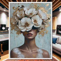 Golden Petal Silhouette - NicheCanvas