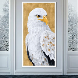 Majestic Eagle Gaze on Gold - NicheCanvas