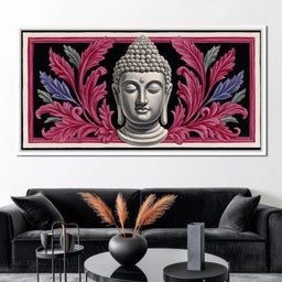 Peaceful Buddha Floral Tranquil Zen - NicheCanvas