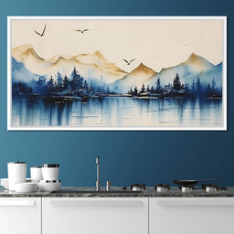 Calm Mountain Lake Sunrise - NicheCanvas