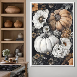Autumn Pumpkin Floral Reverie - NicheCanvas