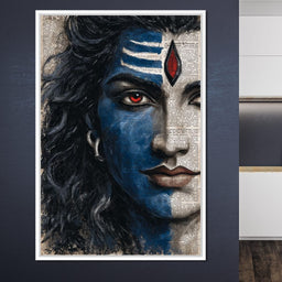Shiva Gaze Ancient Script Face - NicheCanvas