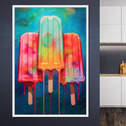 Rainbow Popsicles Glow - NicheCanvas