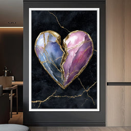 Kintsugi Split Heart Gold - NicheCanvas