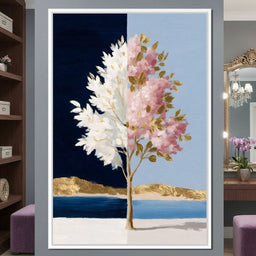 Golden Blossom Day Night Fusion - NicheCanvas