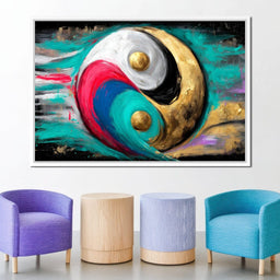 Golden Yinyang Energy Flow - NicheCanvas