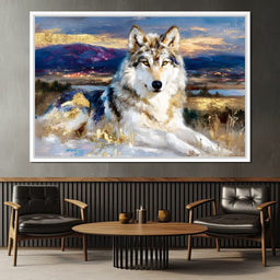 Golden Wolf Mountain Vista - NicheCanvas