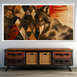 Solitary Predator Rising Sun - NicheCanvas