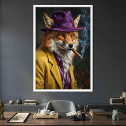 Gentleman Fox Smoking Cigar - NicheCanvas