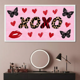 Wild Love XOXO Leopard Hearts - NicheCanvas