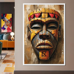 Ancient Tribal Mask Vibrance 40x60 - NicheCanvas