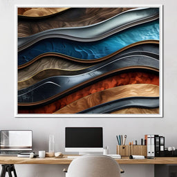 Colorful Wooden Waves 002 - Johanjjf - NicheCanvas
