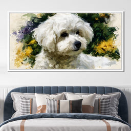 Gentle White Dog Companion - NicheCanvas