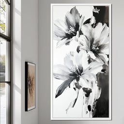 Monochrome Flora Harmony - Wildrose Creations - NicheCanvas